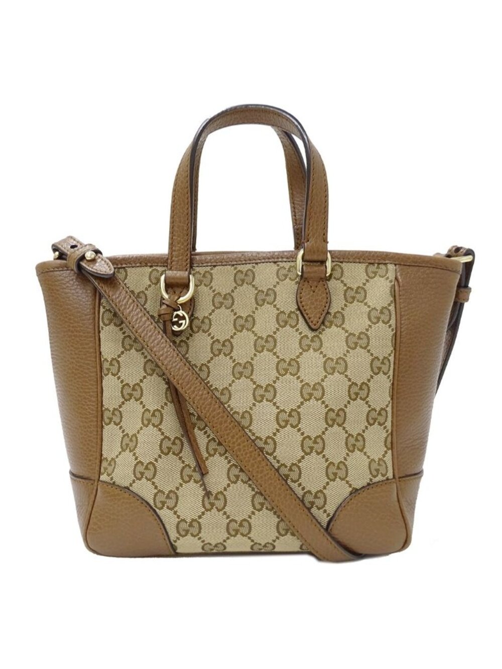 Gucci 2-Way Shoulder Bag GG Canvas Brown Beige Going Out Crossbody Simple